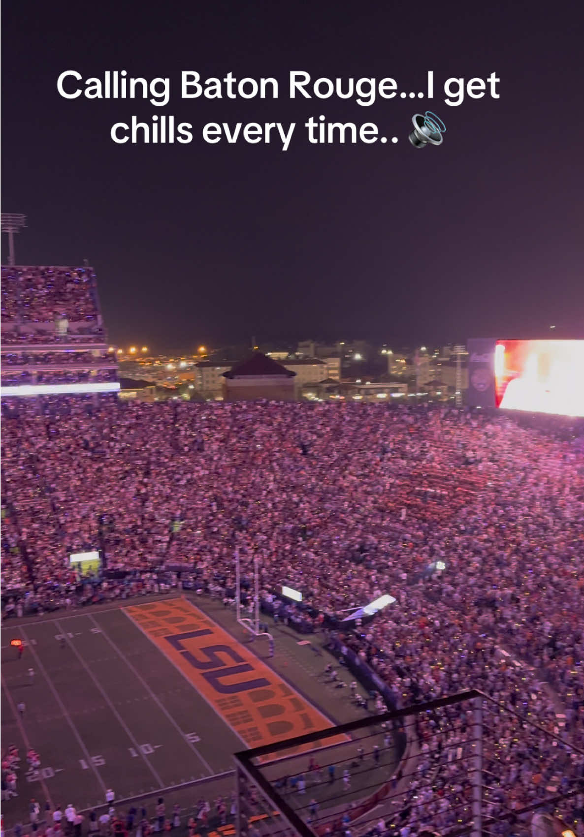 Operator, won't you put me on through? I gotta send my love down to Baton Rouge… 🐯 #batonrouge #deathvalley #geauxtigers💜💛 #louisiana #tigerstadium 