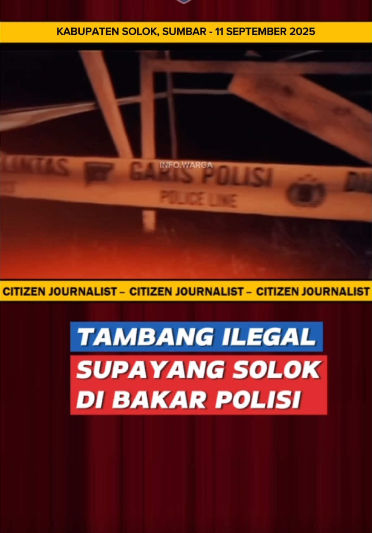 Polisi dan warga Kamis malam (11/09) datangi lokasi tambang emas Nagari Supayang, Kabupaten Solok…. #tambang #emas 