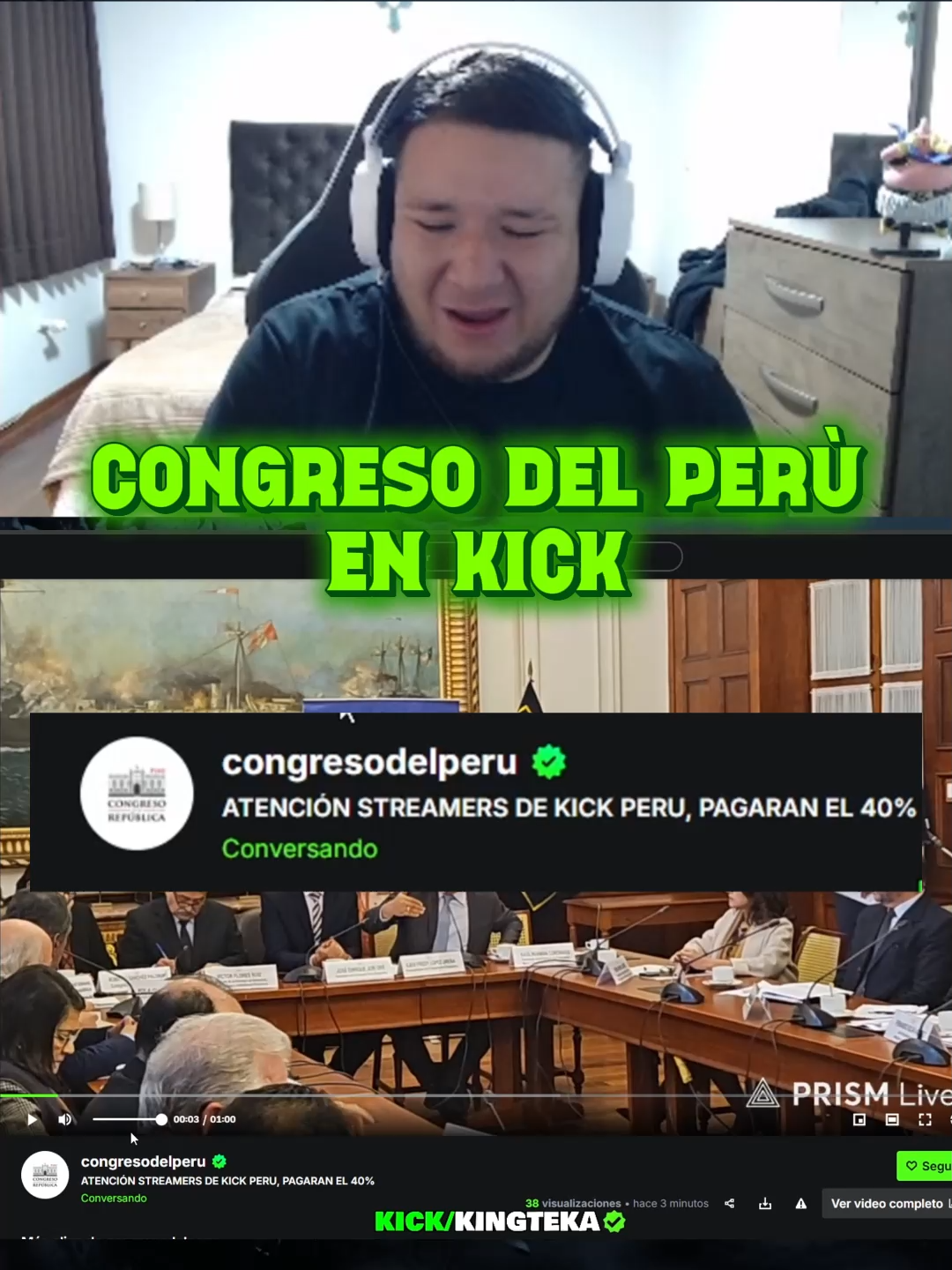 Congreso del Perú en KICK. #kingteka #kick #sideral #milenka #zully #macarius #glogloking #lima #francovidal