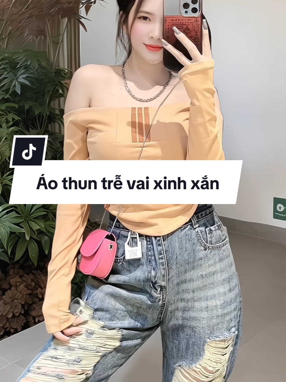 Áo thun trễ vai tay dài xinh xắn #aothuntrevai #aothunnu #aothunxinh #aothundaitay #xuhuong 