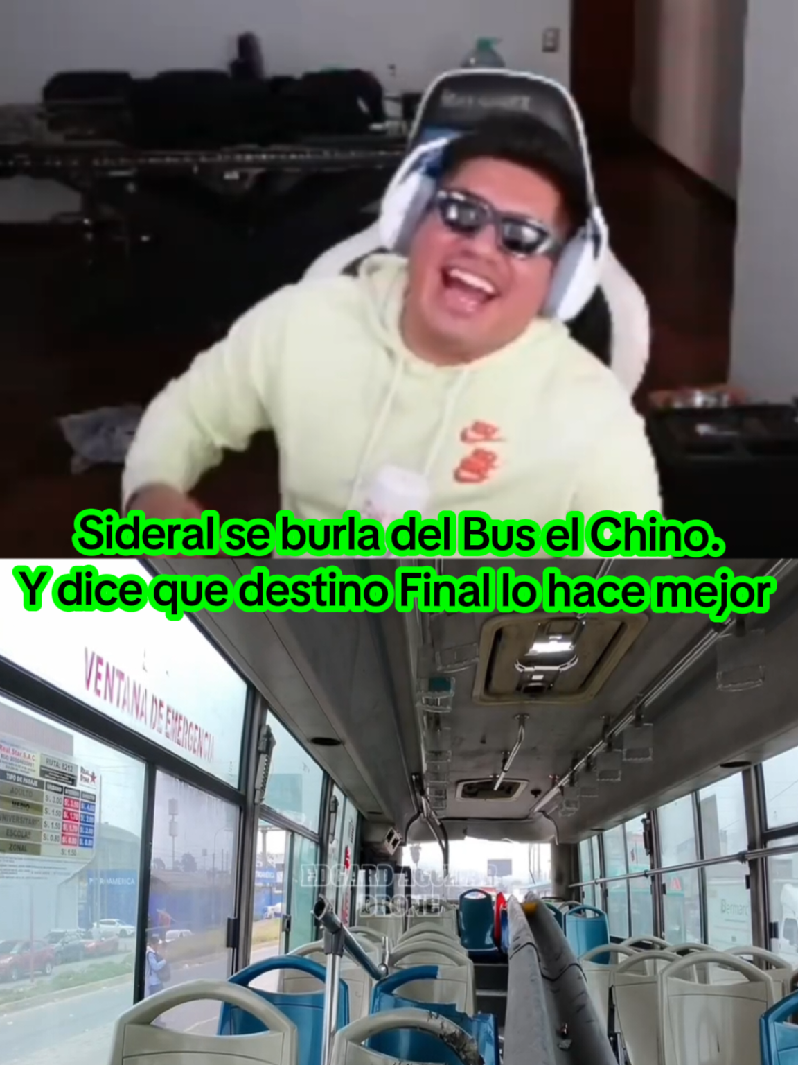 Sideral se burla del Bus el Chino. Y dice que destino Final lo hacé mejor. #labebaarmy #sideral #codigolagarto #elchino #bus 
