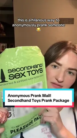 We ship it directly to your prank recipient in this hilariously embarrassing packaging with the name and address on the front shipping label😆 #prankmail #whatprank #gaggift #secondhandtoys #prank 