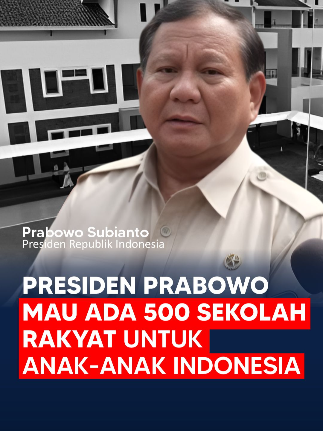 Presiden Prabowo Subianto menegaskan komitmennya membangun pendidikan berkualitas untuk seluruh anak Indonesia “Tahun depan akan kita tambah 100 lagi. Terus setiap tahun 100. Sasaran kita 500 Sekolah Rakyat di kantong-kantong rakyat kita yang paling tertinggal, rakyat kita yang paling ekonominya susah — desil satu dan dua. Tapi saya juga sedang merencanakan untuk desil 2, 3, 4, dan 5, supaya semua anak-anak kita mengalami pendidikan dengan fasilitas yang bagus. Kita tidak boleh ketinggalan dengan bangsa lain.” Pendidikan bermutu bukan hak segelintir orang, tapi hak seluruh anak bangsa. Langkah nyata untuk masa depan Indonesia yang lebih setara. #SekolahRakyat #PrabowoSubianto #PendidikanUntukSemua #AnakBangsa #IndonesiaMaju