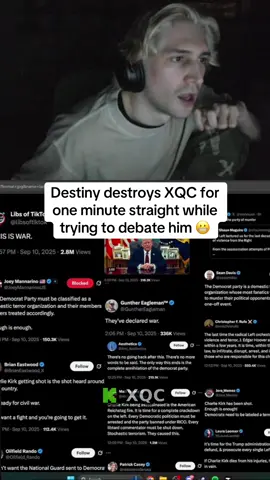damn 😭 #destiny #xqc 