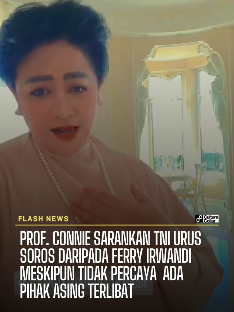 Guru Besar di bidang Hubungan Internasional di Saint Petersburg State University, Connie Rahakundini Bakri merespon persilisihan TNI dengan Ferry Irwandi. Ia menyarankan lembaga itu untuk mencari saja pihak asing, misalnya Soros yang digadang-gadang ingin mengacak-acak Indonesia. Meskipun, mantan politisi partai Nasdem itu tidak percaya ada pihak asing yang terlibat.