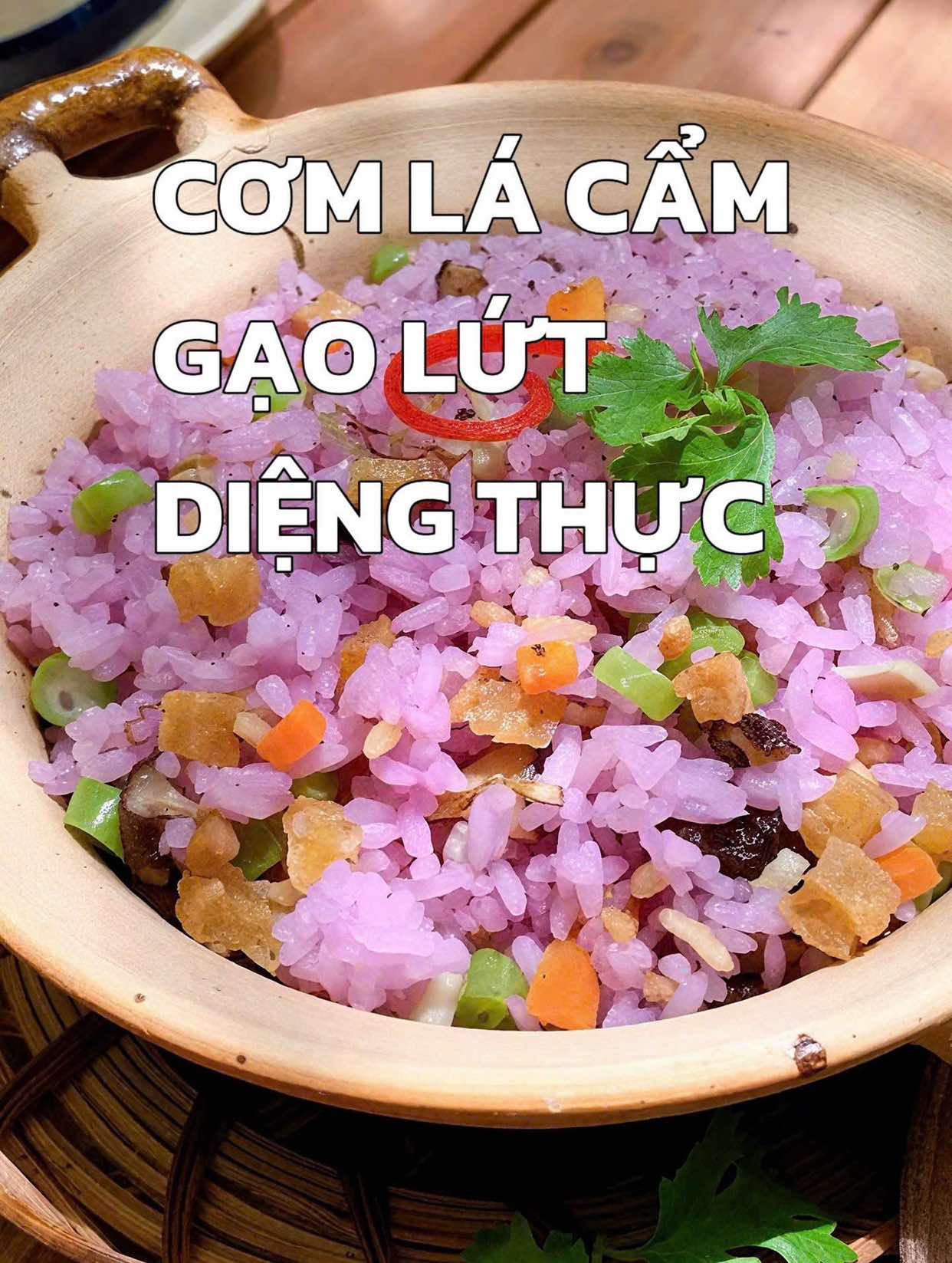 Cơm lá cẩm gạo lứt DiệnG Thực...💚💚💚  #nhahangchayphuongmai #vegetarianrestaurant #anchaykhoedep #anchaytruong #thuanchay