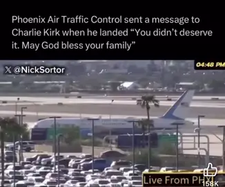 Air traffic control in AZ welcomes Charlie Kirk home. 
