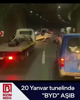 Bakıda Çin istehsalı avtomobil tuneldə aşıb.  Qəzanın görüntüləri sosial şəbəkələrdə yayılıb.