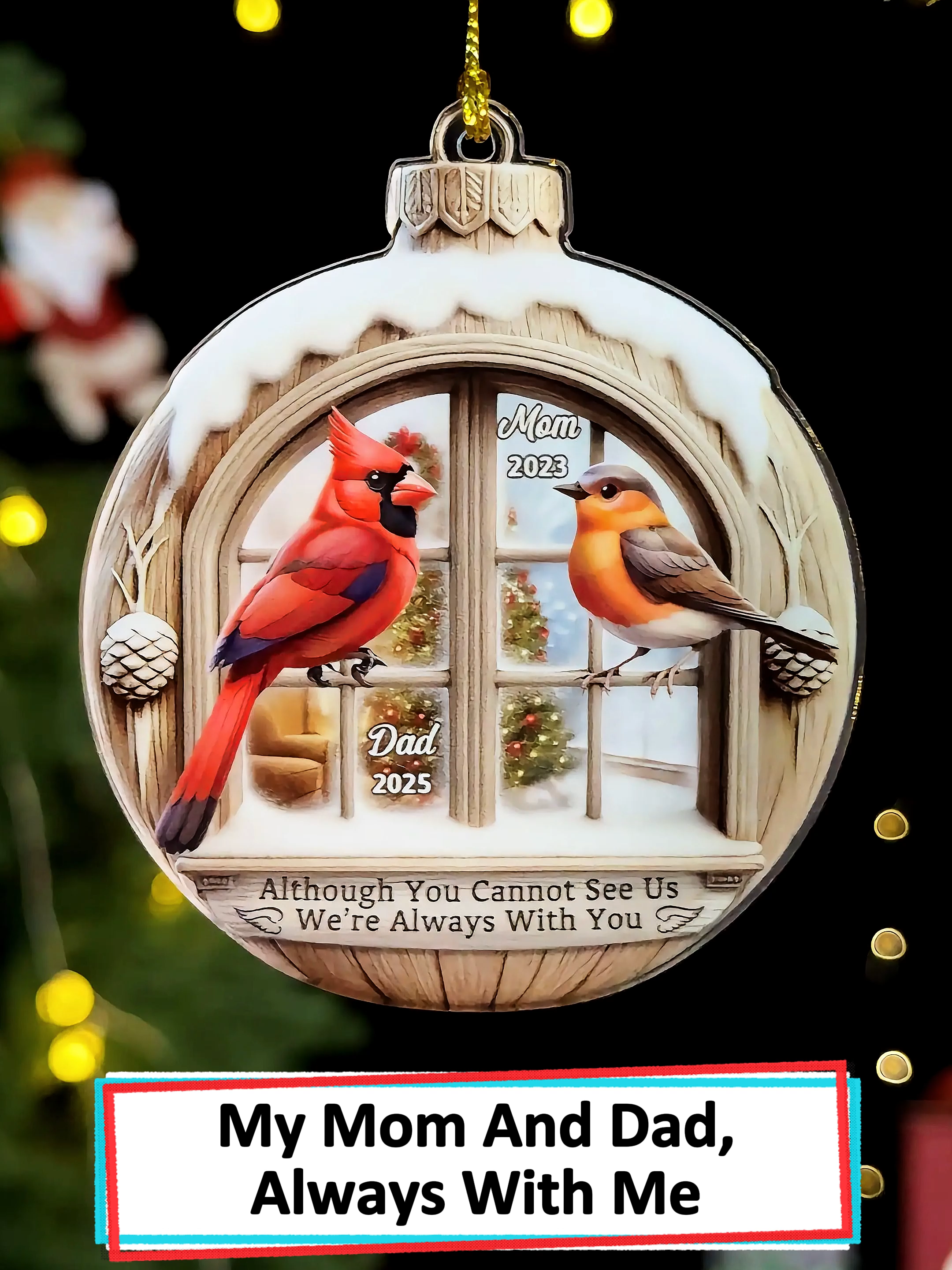 I'm always with you. This personalized memorial ornament is a beautiful gift to keep a loved one's memory close to your heart 🖤 #wanderprints #personalized #gifts #christmasgift #memorialgift