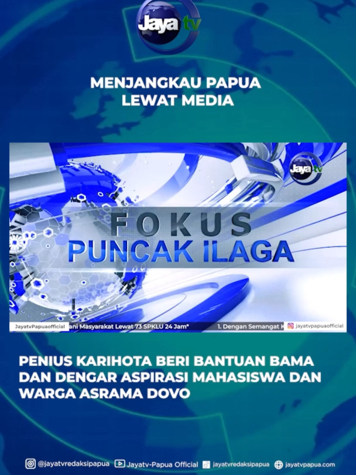 Ketua Fraksi Partai Ummat Demokrasi Keadilan DPRK Puncak Ilaga, Penius Karihota Kunjungi Mahasiswa Dan Masyarakat Di Asrama Dovo #jayatvofficial  #jayatvpapua  #kotajayapura  #papua  #kab.puncak