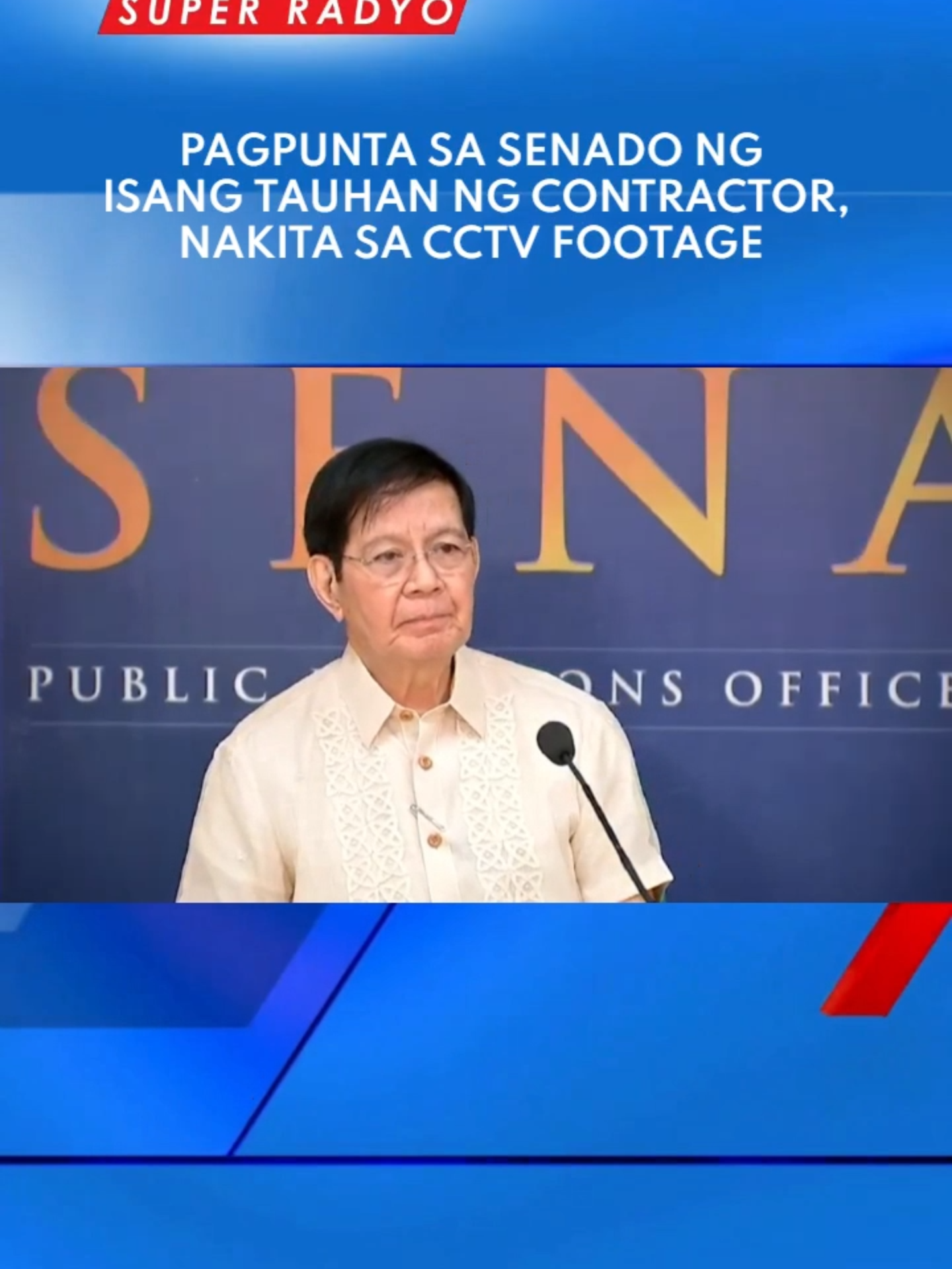 CCTV footage ng pagpunta sa Senado ng tauhan ng isang contractor, hawak ni Senate President Pro Tempore Lacson. #icymi #tiktoknewsph #breakingnewsph #flashreport #fypツ #dzbb #foryou #fyp
