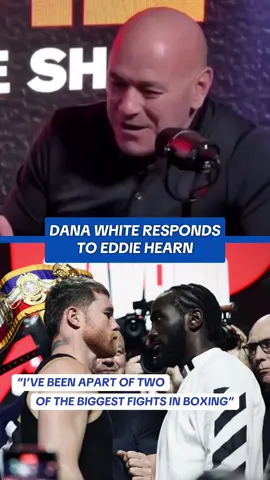 During the last press conference for Crawford and Canelo, @zuffaboxing @UFC CEO Dana White responded to @Matchroom Boxing promoter Eddie Hearn and goes on to say that he has been a part of two of the biggest fights in boxing history and deserves his place and respect in the sport🤝💰⭐️🥊 #fyp #danawhite #boxing🥊 #eddiehearn #fightermagazine 