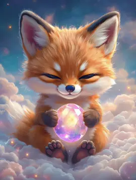 „Dieser Fuchs hütet einen Kristall voller Liebe. 🦊💖💎“  #kristallfuchs #plüschbaby #kawaiifuchs #flauschalarm #magischsüß