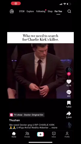 Not saying he deserves it or the dude who did it is a hero but Dexter would care less if it happened 💔 #dexter#charliekirk #fyp
