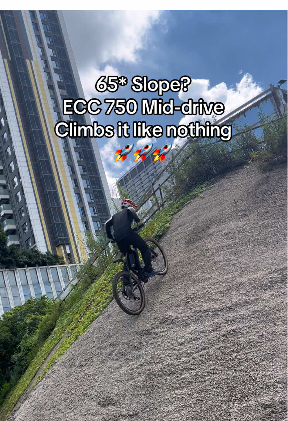 Incredible! 65 degrees uphill! ECC 750W mid-drive motor just crushed it! Can BaFang 1000w do it? #ebike #conversionkit #eccride #bafang #750wmotor 
