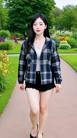 Áo Khoác Caro - Áo Khoác Thêu Nón To Khoá Kéo Croptop