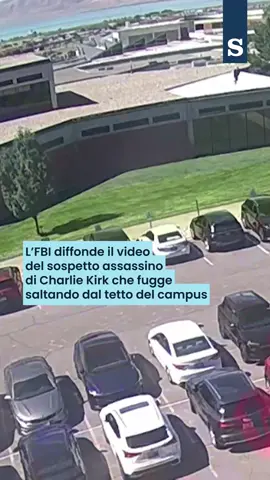 L’FBI diffonde il video del sospetto assassino di Charlie Kirk che fugge saltando dal tetto del campus #charliekirk #usa #fbi