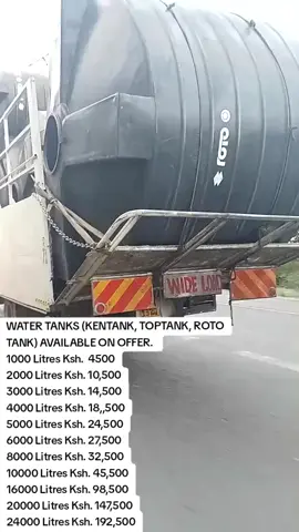 #WATER TANKS (KENTANK, TOPTANK, ROTO TANK) AVAILABLE ON OFFER.  TO ORDER AND ENQUIREcall  0735761317.FOR YOUR PLACEMENT 1000 Litres Ksh.  4500 2000 Litres Ksh. 10,500 3000 Litres Ksh. 14,500 4000 Litres Ksh. 18,,500 5000 Litres Ksh. 24,500 6000 Litres Ksh. 27,500 8000 Litres Ksh. 32,500 10000 Litres Ksh. 45,500 16000 Litres Ksh. 98,500 20000 Litres Ksh. 147,500 24000 Litres Ksh. 192,500 Delivery countrywide freely  KINDLY call or Whatsapp 0735761317#bamburimtambotiktokers #makuenitiktokers #tavetatiktokers #kajiadotiktokers #kenyansinsaudia🇸🇦🇸🇦🇰🇪🇰🇪 #qatar🇶🇦 #saudiarabia🇸🇦 #kenyansinqatar🇶🇦🇶🇦🇰🇪🇰🇪 #dubai🇦🇪 #kenyastiktokers #kilifitiktokers #likonitiktokers #bamburitiktokers 