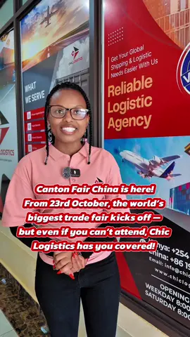 Canton Fair China is here!  From 23rd October, the world’s biggest trade fair kicks off — but even if you can’t attend, Chic Logistics has you covered! We can import anything for you — from household items to heavy machines ⚙️ — straight from China to Nairobi at unbeatable rates.  📱 Call/WhatsApp: 0718 796637 #CantonFair2025 #ChinaToNairobi #SeamlessShipping #HouseholdToMachines #TrustedLogistics
