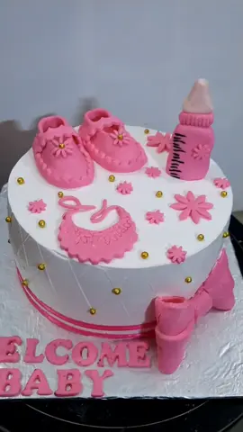welcome baby girl cake design #trending cake design #new born baby cake design #viral cake design #viral post #baby cake design 