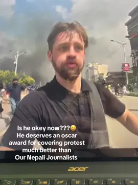 He deserves an oscer award for covering our protest much better than our Nepali socalled journalists😅😅 #fyp #tiktok 