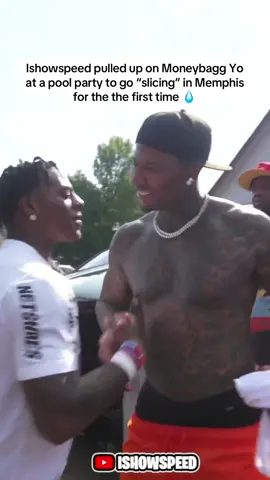 Ishowspeed pulled up on Moneybagg Yo at a pool party to go “slicing” in Memphis for the the first time 💧#fyp #ishowspeed #moneybaggyo #viral