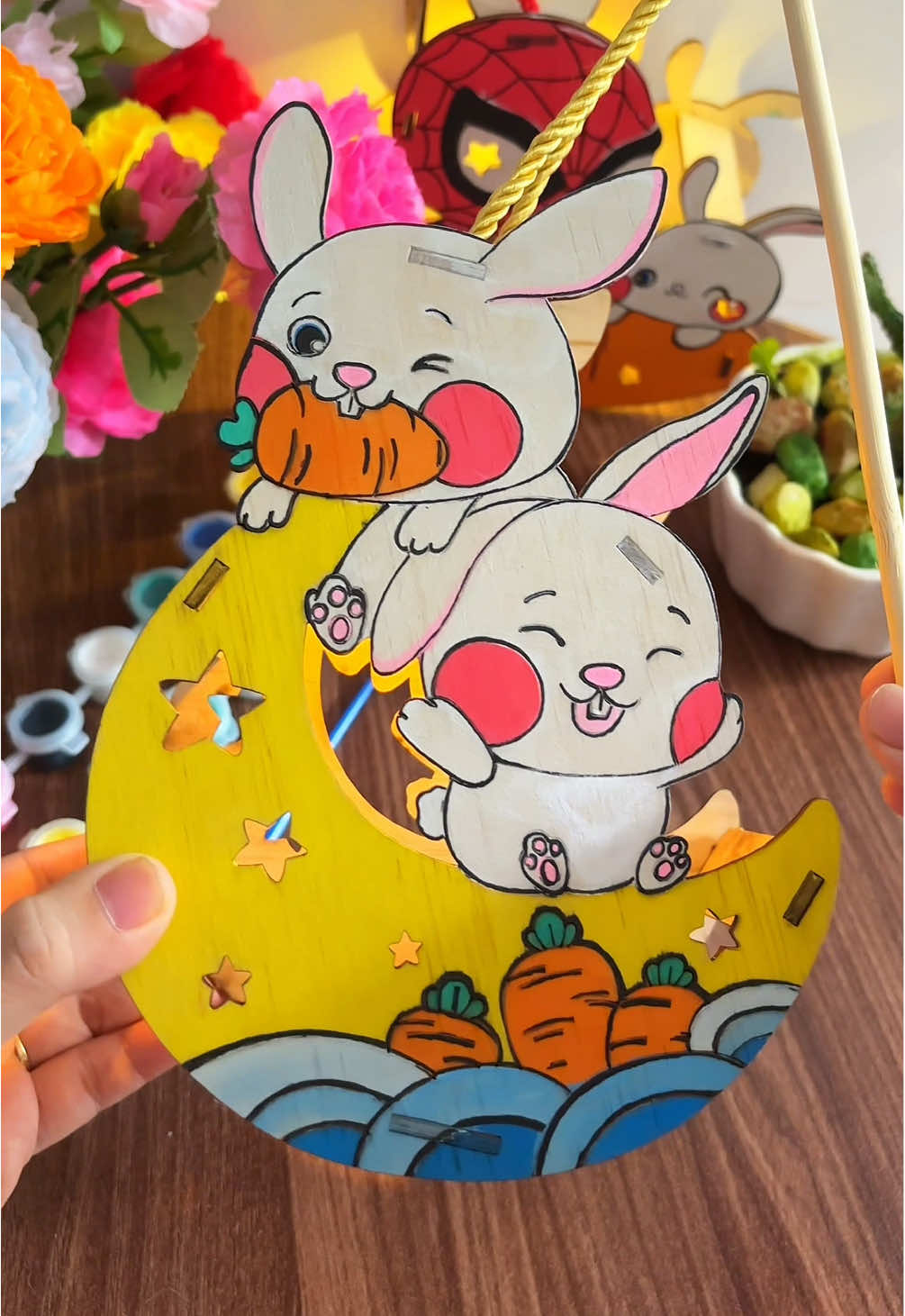 Lồng đèn gỗ tự tô cho bé chưa tới 40k miễn ship #denlong #denlongtrungthu #dentrungthu #xuhuong #viral