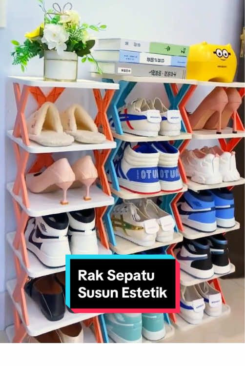 Rak sepatu susun zigzag, kokoh & estetik! #raksepatu #raksepatususun #rumahrapi #raksepatutingkat #tempatsepatu 