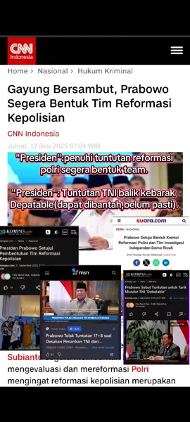 TUNTUTAN KEPADA TNI DAN POLRI 