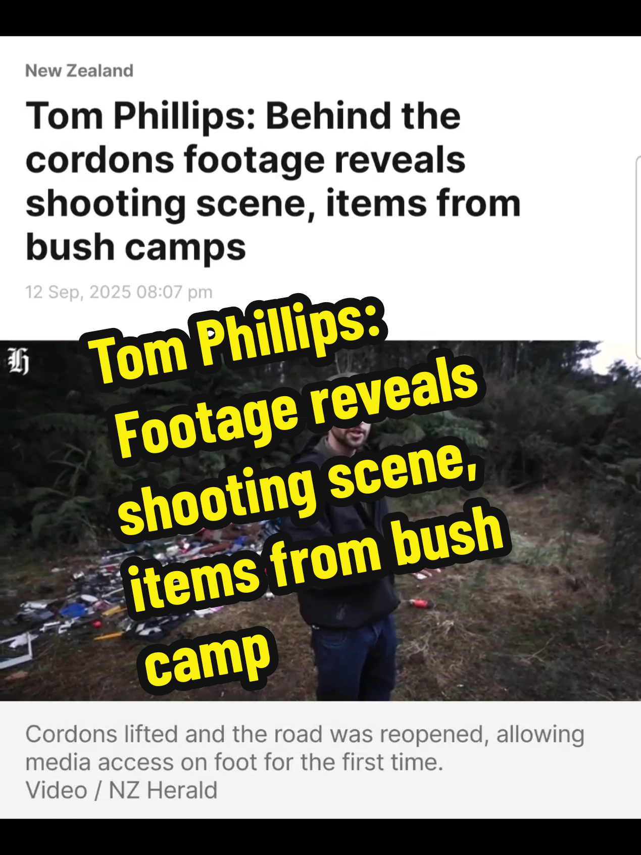 Tom Phillips: Behind the cordons footage reveals shooting scene, items from bush camps #tomphillips #nz #nzpolice #news #fyp 