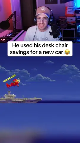 He used his desk chair savings for a new car 😂 #streamer #streaming #fyp 