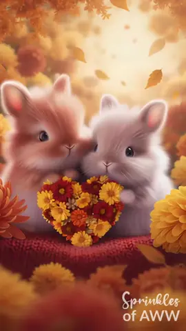 Fall in love - cute bunny couple 🧡🐰🧡  #fallinlove #loveyou #cute