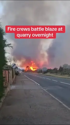 Fire crews battled through the night to tackle a blaze at a quarry near Lossiemouth. #news #Scotland #fire #lossiemouth 