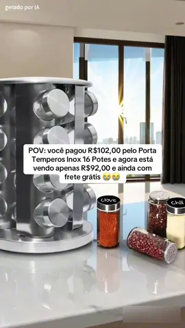🍃 Suporte giratório em promoção! #tempero #cozinhaorganizada #inox #potes #fretegratis 