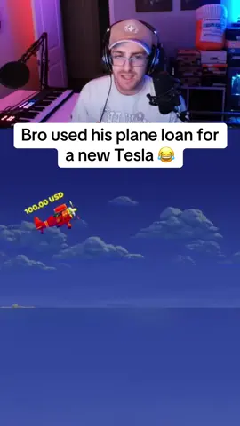 Bro used his plane loan for a new Tesla 😂 #streamer #streaming #fyp 