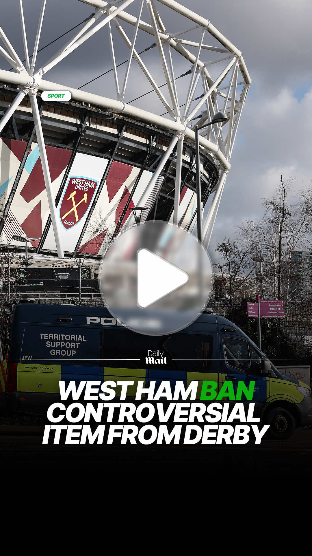 West Ham have BANNED a controversial item ahead of their crunch derby clash with Tottenham 😳👀 #westham #whu #football #Soccer 