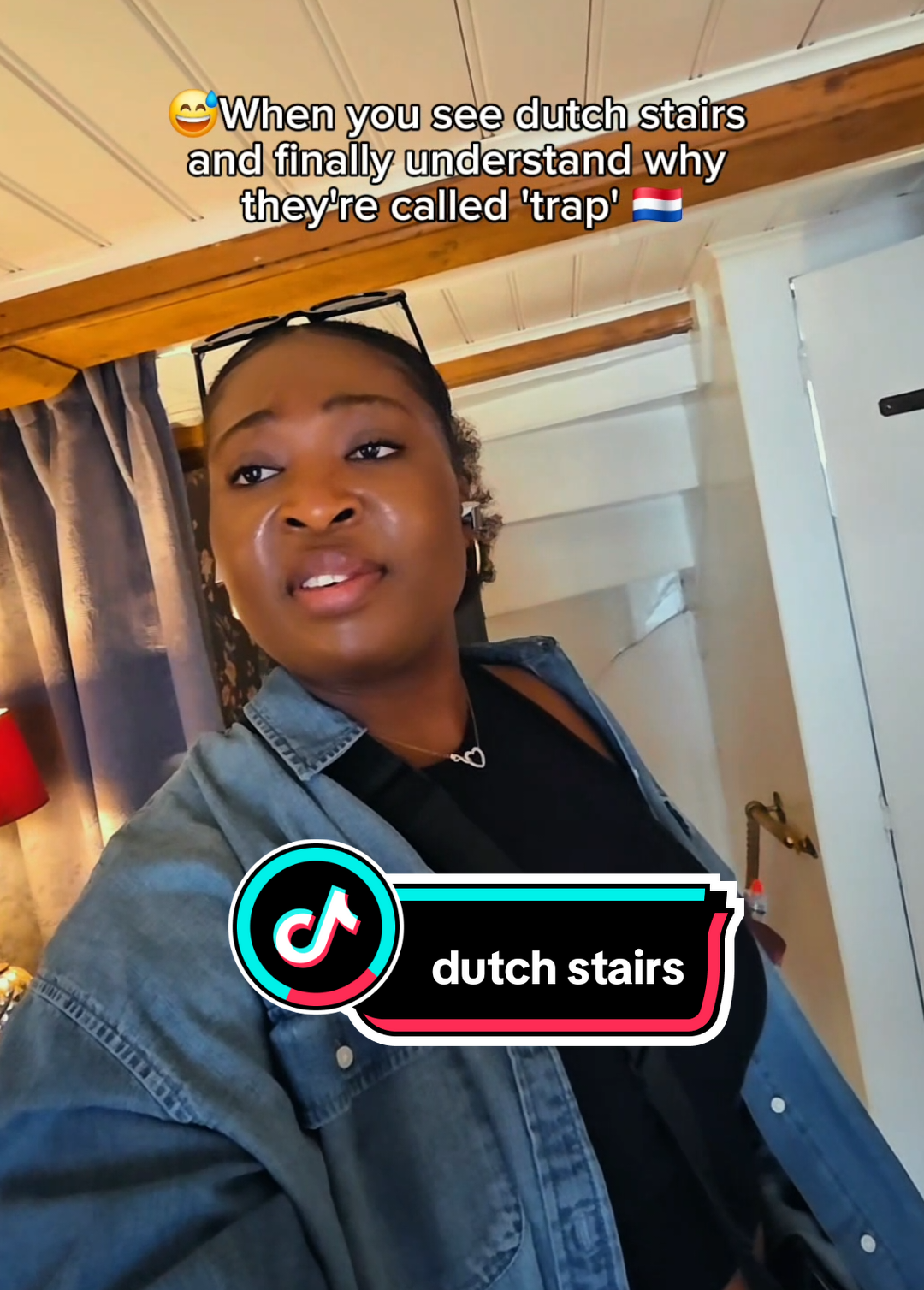 😅😅😅and only half of your feet fits each step😆 #Netherlands #dutchtrap #dutchstairs #livinginthenetherlands #dutchiescanrelate 