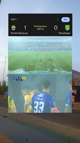 Hujan sangat-sangat deras, membuat beberapa bagian lapangan tergenang air. Laga Persib vs Persebaya dihentikan sementara pada menit 75' #persib #persebaya #liga1 