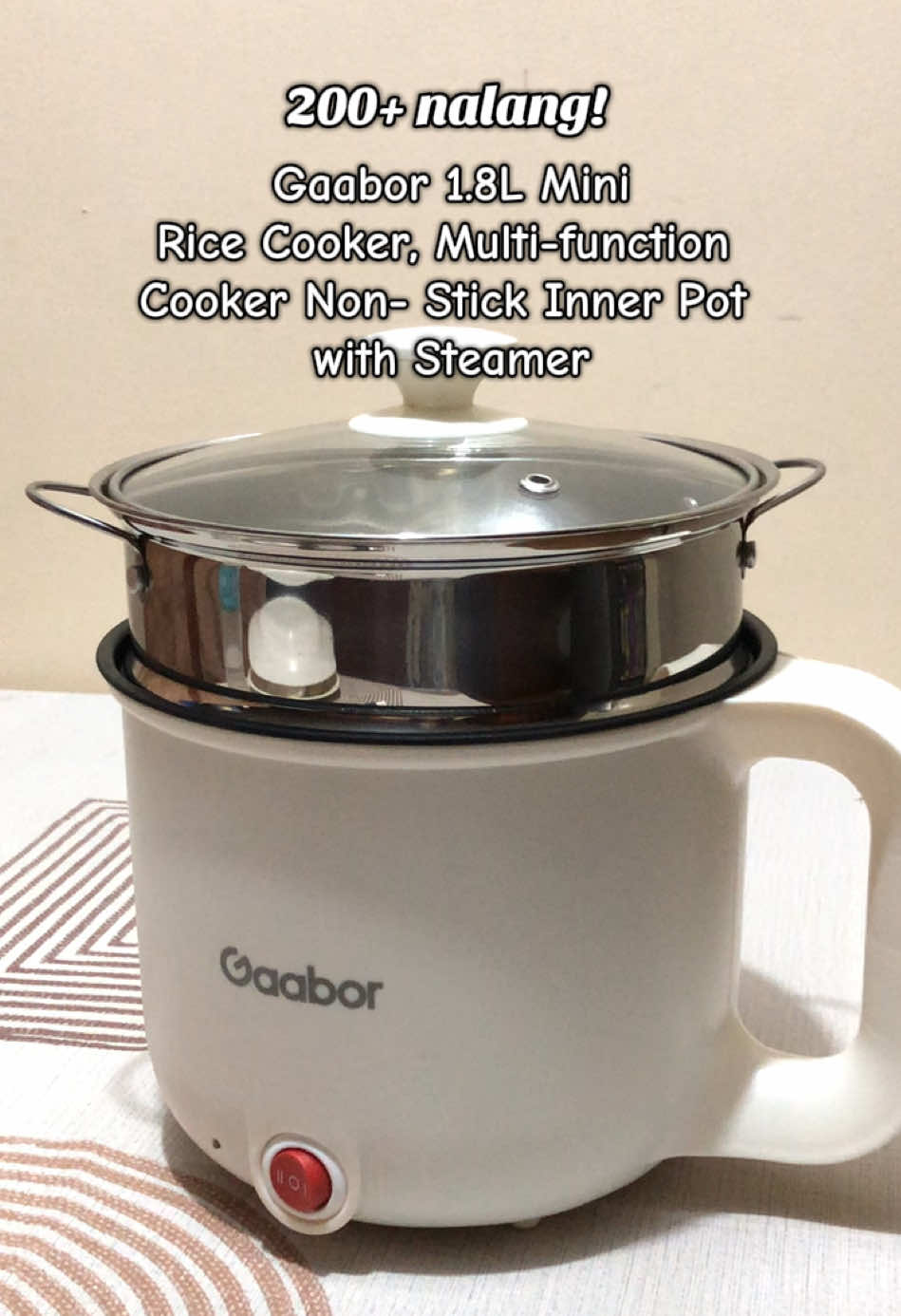 Gaabor 1.8L Mini Rice Cooker, Multi-function Cooker Non- Stick Inner Pot with Steamer. SOBRANG MURA NA!  #gaaborph #gaaborminielectricpot #gaaborcooker #affiliate #foryou 