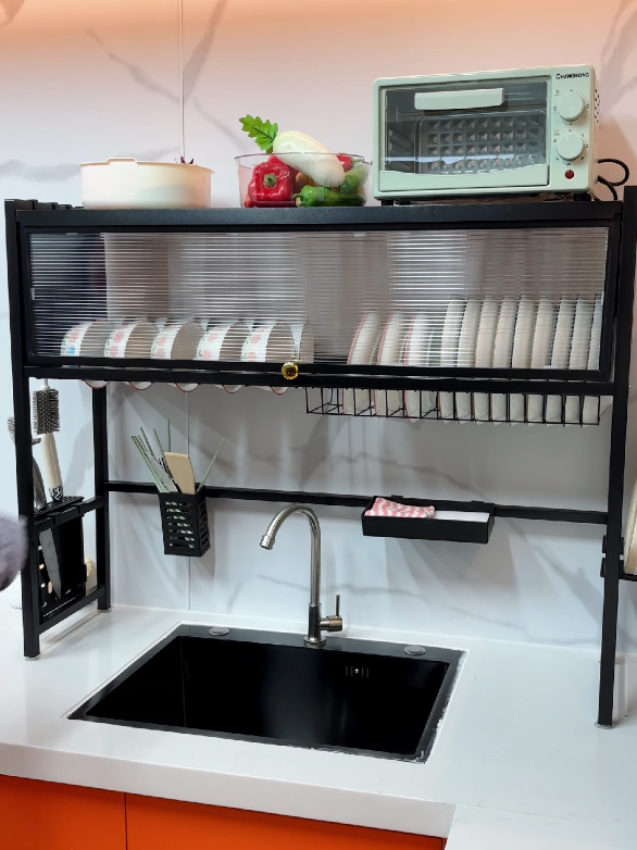 BELI DISINI👉@Easyshopple Letak je kabinet pinggan mangkuk 2 tingkat atas meja ni, siap dengan pintu! Bukan saja boleh toskan air, tapi boleh simpan kemas sekali 😍  #RakPinggan #DapurKemas #KitchenHacks  #KitchenOrganization #easyshopple 
