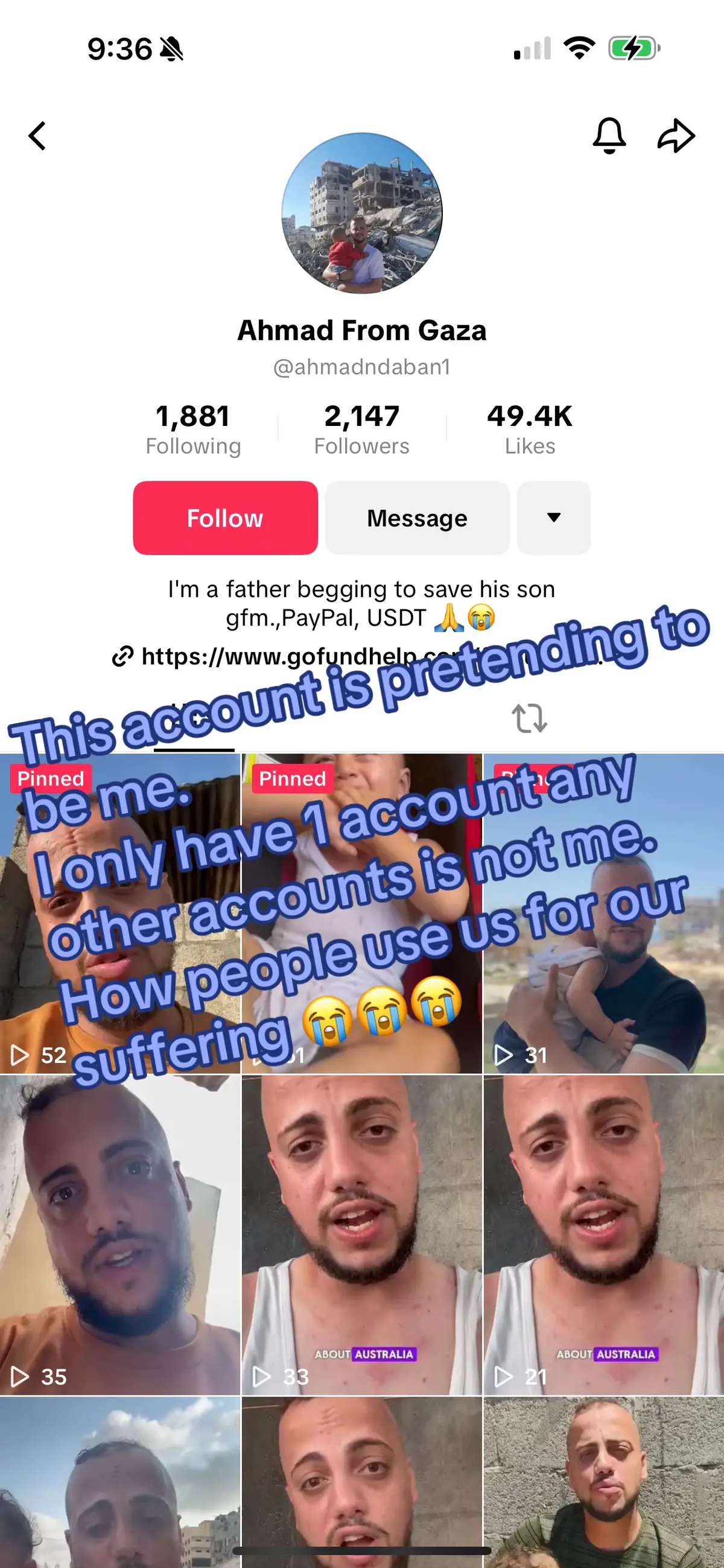 I only have one account. Any other accounts is using my suffering for their own gain.  Have we not suffered enough 😭😭😭😭
