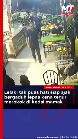 Dah terang-terang larangan merokok di kedai makan, tapi masih degil. Bila kena sound, tak puas hati pula. #trendingnewsmalaysia #beritaditiktok #rokok #kedaimamak #mediatelus