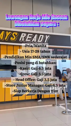 Lowongan Kerja Mie Gacoan Dibutuhkan segera : #fyp #fypage #foryou #terbaru #2025 #info #indonesia🇮🇩 #jobsearch #jobs #gacoan #loker #tiktok #zxycba #lowongankerja #fyppppppppppppppppppppppp 