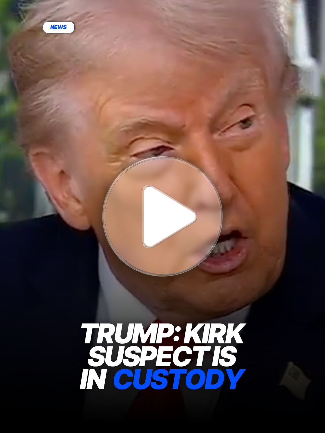 Donald Trump revealed that the person who allegedly assassination Charlie Kirk is in custody.  'I think with a high degree of certainty we have him in custody,' the president told Fox & Friends on Friday morning.  Trump said that 'somebody who was very close' to the suspect turned him in and previewed that his law enforcement officials will share more details later on Friday.  His in-studio appearance is rare and comes just two days after the conservative luminary was gunned down during an event on a college campus in Utah.  While Trump said he didn't want to get ahead of his Justice Department and FBI, he shared a few details that he knows about how they tracked down the suspected shooter. #news #breakingnews #trump #charliekirk