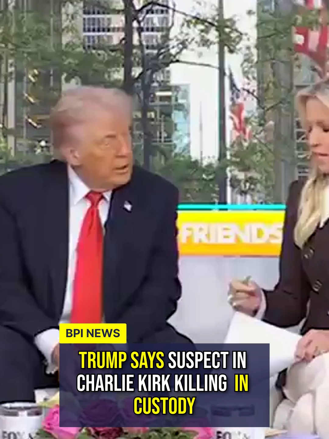Trump said on Fox & Friends that the suspect in Charlie Kirk’s killing is “with a high degree of certainty” in custody, claiming “someone very close” turned the suspect in.  Trump said he was told just before his interview but gave no further details.  #CharlieKirk #Trump