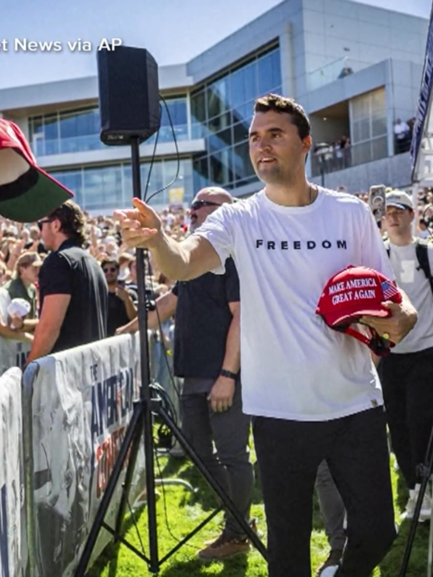 BREAKING: A person is in custody in the fatal shooting of Charlie Kirk, President Trump said. #news #charliekirk