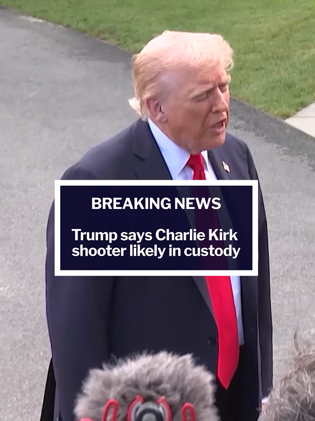 BREAKING: Trump says suspected shooter of Charlie Kirk is in custody  #breakingnews #dailyexpress #charliekirk #donaldtrump
