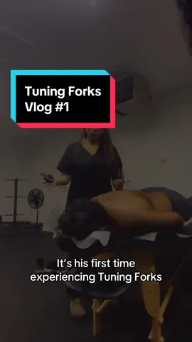 He felt pulling sensation from C7 to Crown. First time applying Tuning fork and Wand combo #homeroomforappliedenergetichealingarts #tuningfork