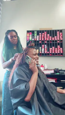 The things she has heard behind that chair #hairstytlist @@Las Vegas Hair Extensions