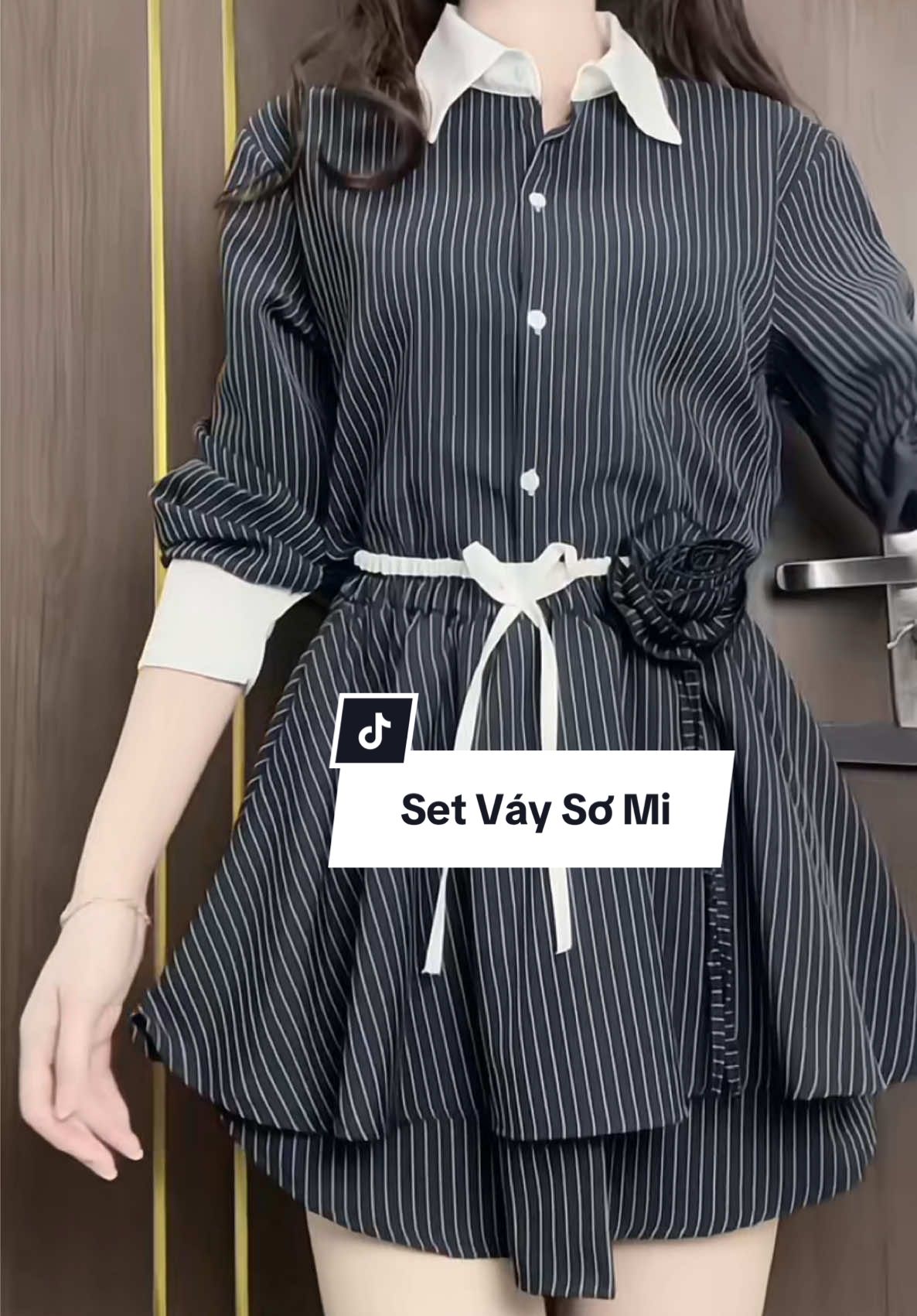 Set Váy Sơ Mi Thêm Tay Dài Nè🌹#xuhuong #nganthanthien #vairal #setvay #myoutfit 